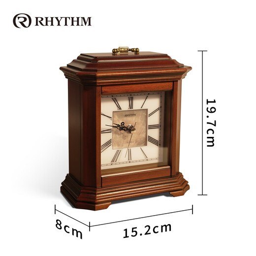 Lisheng natural mother-of-pearl dial hand-carved solid wood clock silent large clock 2025 new retro art living room