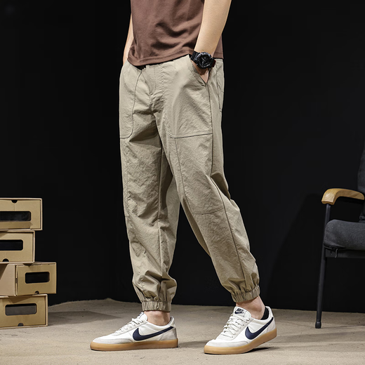 
Manny Viamon quick-drying casual pants for men's summer thin 2025 new loose large-size American sports Harem pants trendy brand 9903 black S (suitable for 100-120Jin [Jin equals 0.5 kg])