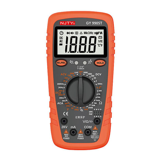 Oluxun Customized Tianyu 2000V Mining Digital Multimeter 2KV Hochspannungsmine Digital Display Messgerät Anti-Burn High-Precision Multifunktional 9905T Standard [AC-DC-Spannung 2000 V]