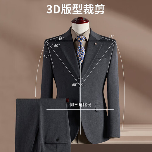 ROMON Suit+Vest+Trousers Suit Suit Men's Business Professional Formal Suit Suit Men's Black 2XL