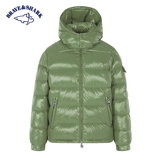BRAVE&SHARK/Warrior Shark Down Jacket Men's Winter Thickened Fashionable Shiny Windproof Warm Jacket Black XL