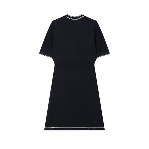 斐乐（FILA）SS24MODERNHERITAGE系列日常百搭时尚休闲V领短袖连衣裙女款 传奇蓝 S
