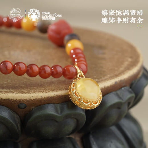 Potala Palace Sichuan material southern red pendant with amber beeswax agarwood necklace for men and women in the year of your life as a birthday gift for your boyfriend