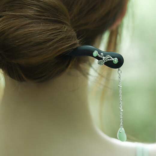 Chai Shi ancient style tassel hairpin for women, high-end, versatile, everyday, sandalwood hairpin, new Chinese Hanfu, Mid-Autumn Festival gift