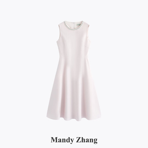 Mandy Zhang French Hepburn Style Robe de fiançailles rose pour femmes Banquet d'été Robe forme