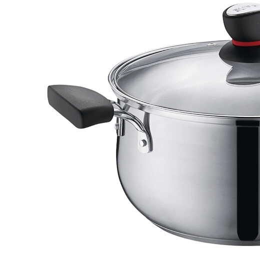 Supor (Supor) 304 acero inoxidable sopa de sopa roja pequeña sopa de olla de olla de olla de olla de olla de gas de olla caliente cocinera de inducción de gas universal adecuado para 3-5 personas versión espesada mejorada + red vapor de 24 cm