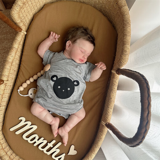 Jingmengyuan 0-3 Monate Babykleidung in Scheiße gewickelt Summer Ultra-dünn Typ A männlich und weibliches Baby Neugeborenes kurzärärmiges Dreieck Ha-Shirt 52 Hanfgrau Kurzärärmelte (schwarzer Bärenkopf) 52 Codes empfohlen 6-8 Jin [Jin gleich 0,5 kg]