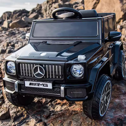 Children's electric car four-wheel toy car can sit on four-wheel drive off-road vehicle for boys, girls and babies with remote control car red + dual drive + leather seat + heightened double doors on both sides remote control + swing