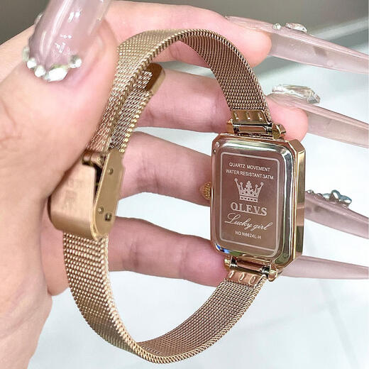 
Olius Swiss certified brand watch women's waterproof watch temperament retro women's watch women's light luxury quartz watch 6624 [Simplified series] Retro forest series