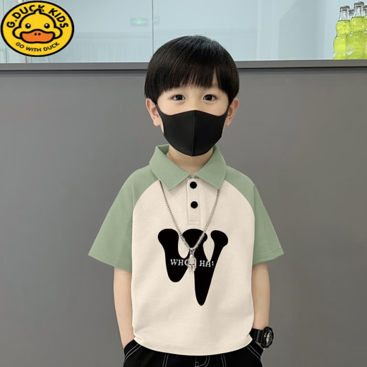 G.Duckkids Kinder-T-Shirt reines Baumwollpolo-Hemd kurzärmeliger Sommer.
