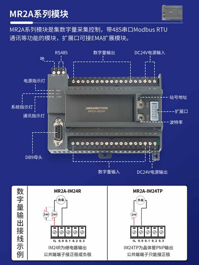 Modbus Switch Analog TCP en RS485 Entrée et sortie Ethernet Remote IO Module d'acquisition avec port réseau + RS4858DI + 8DO + 6AI + 2AO
