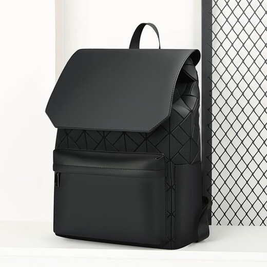 New backpack for men's trendy lightweight schoolbag simple casual travel small backpack business black diamond matte