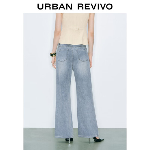 UR2025 Sommer Neue Frauenkleidung Retro Waschkatze Whisker Mahlen weiße Jeanshosen UWM850130 Hellblau 26