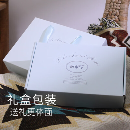语森忆夏季薄款冰丝缎面睡衣男情侣睡衣男秋薄款冰丝长袖家居服女士夏 6627男MDF 均码 L