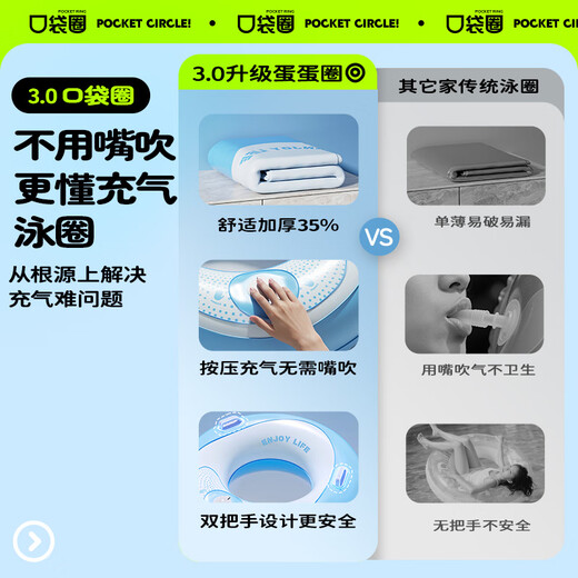 西哈泳士免充气成人游泳圈儿童泳圈大人初学者加厚防侧翻救生圈便携训练圈 60 绿-适用20-40斤双把手