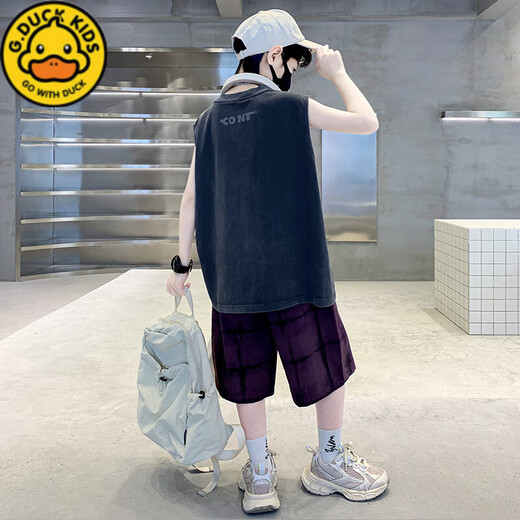 G.Duckkids Boy Vest Set Summer 2025 Новый средний и большой детский костюм Летний красивый мальчик летний рукавиц