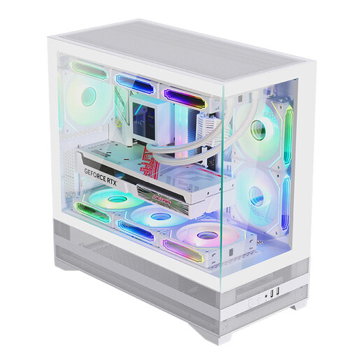 先马（SAMA）小惊鸿2 白色MATX海景房游戏电脑主机箱 电源仓网孔/高效散热/支持360水冷/9风扇位/427mm长显卡