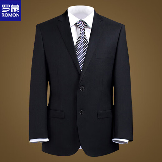 罗蒙（ROMON）男士商务西服套装正装秋季修身韩版中青年上班工作服职业西装套装 两粒扣西服+西裤 S (80-95斤)