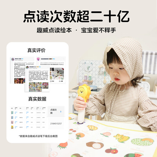 趣威文化（Quway）点读笔幼儿早教机宝宝认知绘本双语点读书智能学习儿童点读机 【0-4岁】3代-双语礼盒+英文童谣
