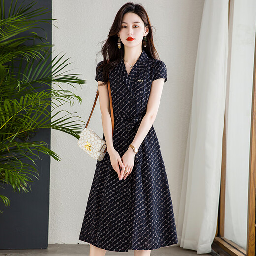 可蓓儿正式场合精致大方连衣裙女2025新款夏季轻奢高档品牌时髦裙子 L