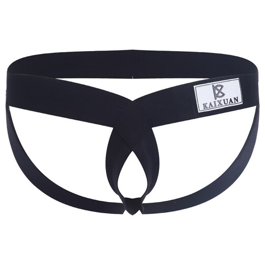 Men's sexy underwear gay thong hollow tight cross triangle ins summer outdoor internet celebrity bar black S