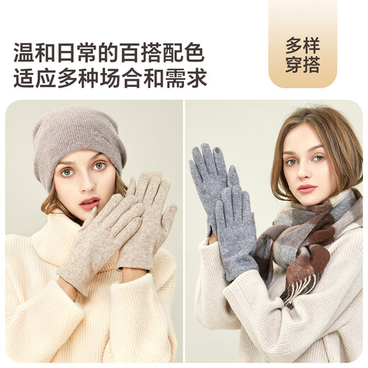 Jiumu Wolle warme Handschuhe für Frauen im Herbst- und Winterwind- und Kaltschutz sowie Samtrad- und Fahrrad -Touchscreen -Handschuhe für Elektrofahrradfahrzeuge