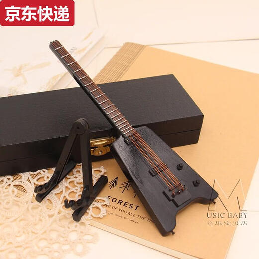 
Qilicai Zheng Ronghe mini electric guitar model ornament 6-point baby bjd doll small musical instrument electric guitar ornament electric bass GE13820CM with box bracket strap