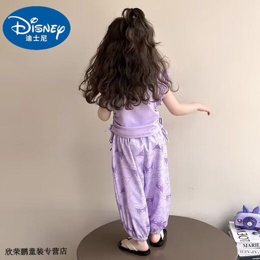 迪士尼宝宝女童夏装套装新款儿童洋气飞袖背心库洛米女宝夏季休闲韩版两件套 紫色  120 建议110-120cm3-4岁 库洛米