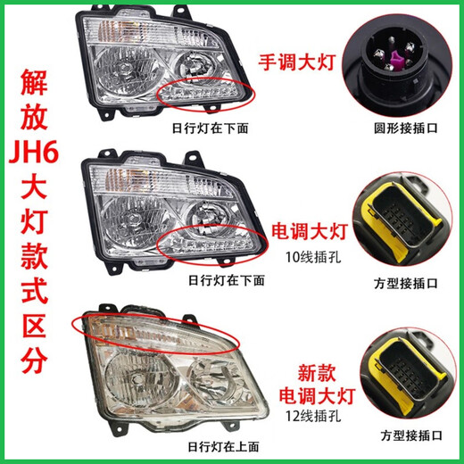 Litian Adecuado para Jiefang JH6 Montaje de faro de los faros delanteros Faw Qingdao Accesorios LED originales modificados 695 Ajuste de la mano izquierda