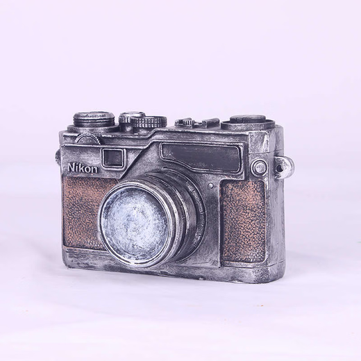 Sanqihu American retro creative camera model ornament store home decoration coffee shop European craft gift plaid 16803 gold