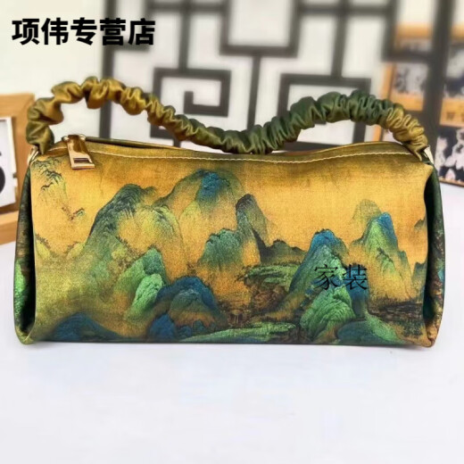 XMSJ香云纱手拿包 富贵牡丹
