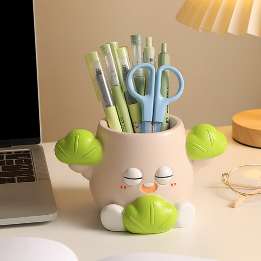 Qile birthday gift for women without anxiety Pen holder Teacher's Day souvenir desk decoration for school season workstation decoration (keep it easy)