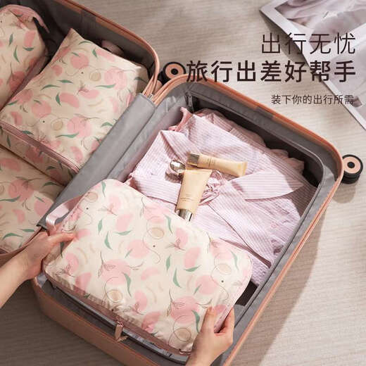 初构想旅行收纳袋衣服内衣内裤分装袋旅游行李箱便携出差衣物压缩整理包 压缩包-莓你不行大号1个