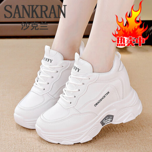 Shaklan Leather-Feel-Feels White Shoes Женская обувь 2025 Весна и осень-популярная летняя универсальная повседневная обувь.