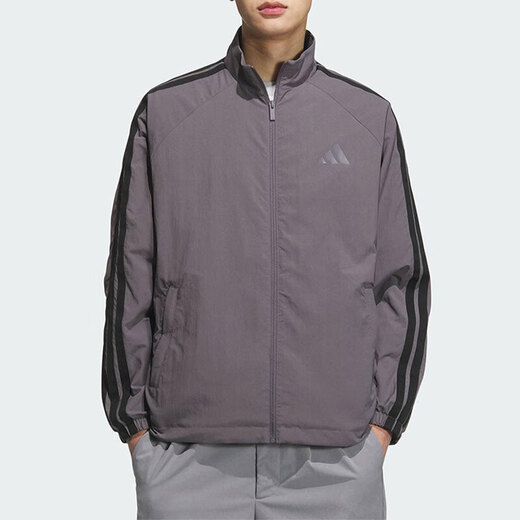 Adidas Jacket Men's Men's 2025 Summer New Sportswear Taven Hestablese Loak Commedial Casual Stand Jacket Kc3893 Темно -серый XL