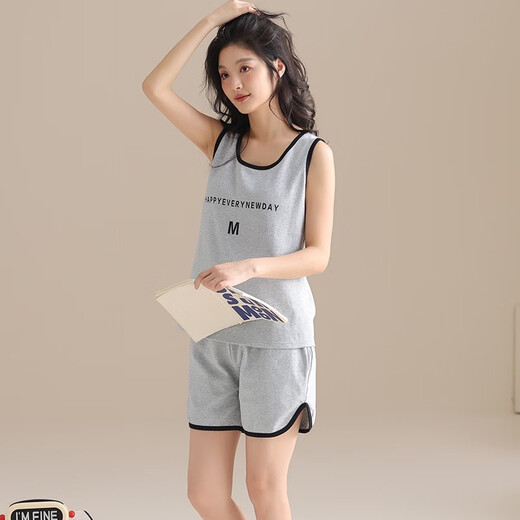 Montagut Vest Hosenders Shorts Anzug für Frauen im Sommer neue süße studentische home dünne lässige und modische zweiteilige Set W6169# One Size M M.