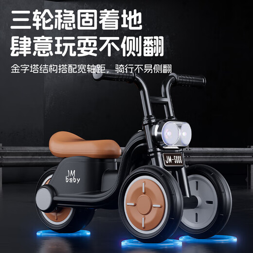 儿童平衡车三轮车宝宝滑步车小孩防侧翻轻便无脚踏溜溜滑行车5888 樱花粉
