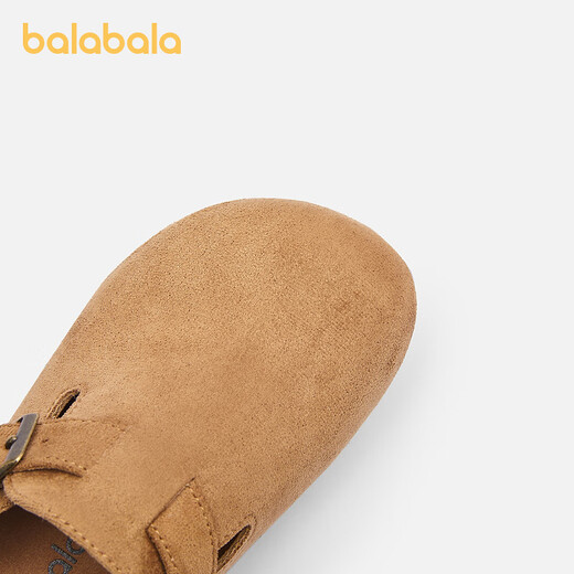Balabala children's shoes, girls' Birkenstock shoes, 2025 new spring and autumn princess shoes, trendy soft-soled shoes, retro fashion, beige 50001 27 (foot length 16.3-16.7/inner length 17.7)