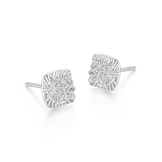 Mengjinyuan Platinum Earrings Explosive Winding PT950 Platinum Earrings as a Birthday Gift for My Girlfriend, Weight Approximately 1.60g