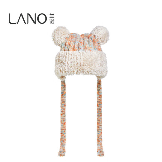 Lannuo colorful parent-child hat knitted woolen hat for women autumn and winter 2024 new Northeast cold protection equipment large head hat apricot adult (56-58cm)