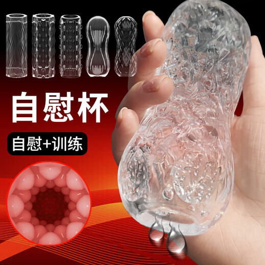 取悦可视贯通训练器男用透明飞机杯阴茎降敏锻炼器成人 取悦-可视飞机杯-波纹型6623