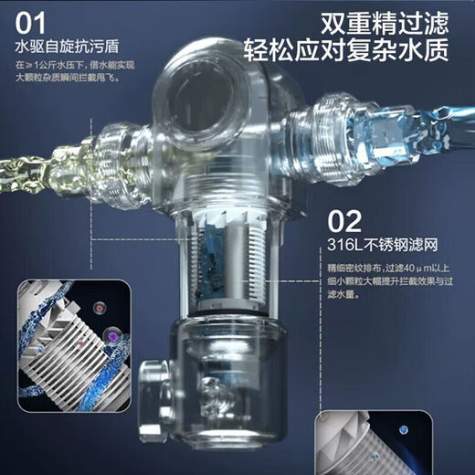 安吉尔前置过滤器家用冲洗自来水净水器全屋流量中央净水机长效防藻3524 3524前置