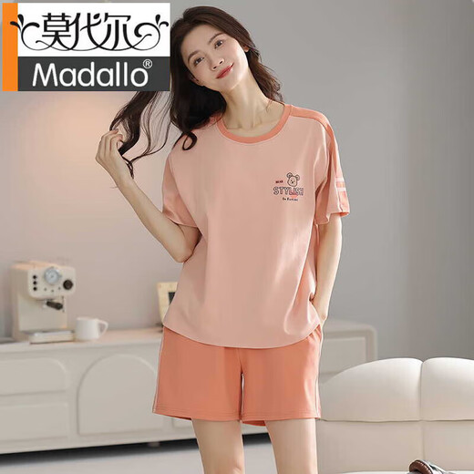 Imitation modale Silk Pure Coton Pyjamas Summer Femmes Pilover Pyjamas Summer Shorts à manches courtes et décontractés Ensemble de vêtements de maison Z9885 M [Recommandé 80-100jin [Jin est égal à 0,5 kg] usure]