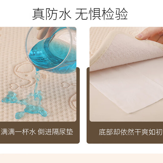 
European Emperor Bear Urine Sequestration Pad Baby Washable Colored Cotton Children Large Size Waterproof Washable Breathable Overnight Mattress Leakage Protection Mat Watch Pure Colored Cotton Monkey [1 Pack] 70x90cm
