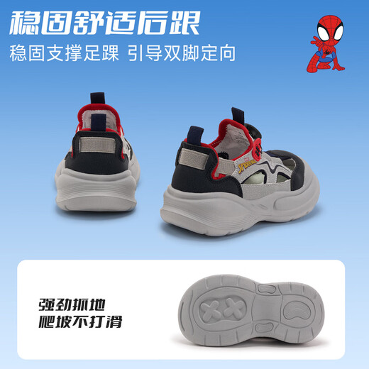 Children's Sports Sandals Boys' Shoes 2025 Summer New Hollow Sandals Baotou Anti-kick Casual Soft Soled Children's Shoes Blue 33