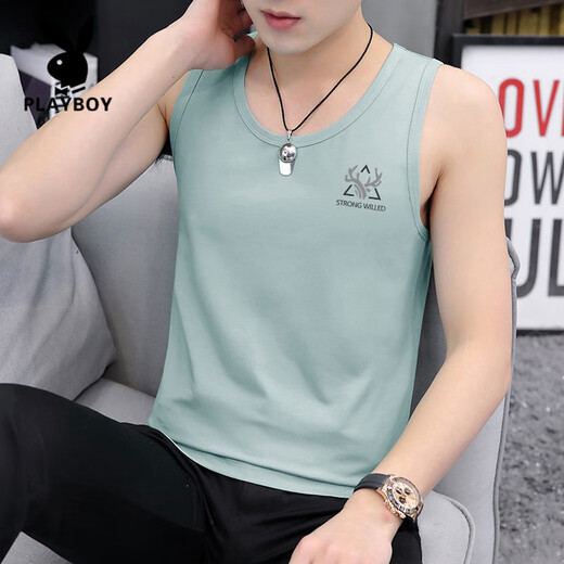 Playboy (Playboy) High -End -Baumwollweste trendy Marke Summer Outfit Sport Hürdensweste dünne Ins Vest Casual Ärmeln 20 Sets - M9224 Blaugrau + M9793 Black M [Vorschlag: 85 Jin [Jin gleich 0,5 kg] bis 100 Jin [Jin Equals gleichen 0,5 kg]]]