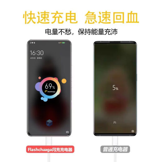 Huobon convient à la tête de chargeur Vivox70 44W Charge rapide Vivo X70PRO6050S12109Z6 Téléphone de téléphone mobile N Nouveau 55W Charge flash sans endommager la tête de charge flash machine + 1 mètre de colle