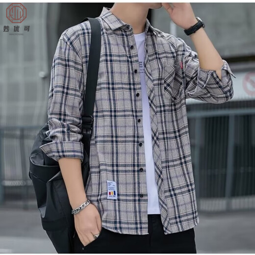 Miao Youke Crood Casual Froote Men's Spring и осенью рубашки с длинными рукавами корейская ретро-ретро, ​​летняя тонкая куртка K12111 Желтый синий 2xl 145-160jin [Jin равняется 0,5 кг]