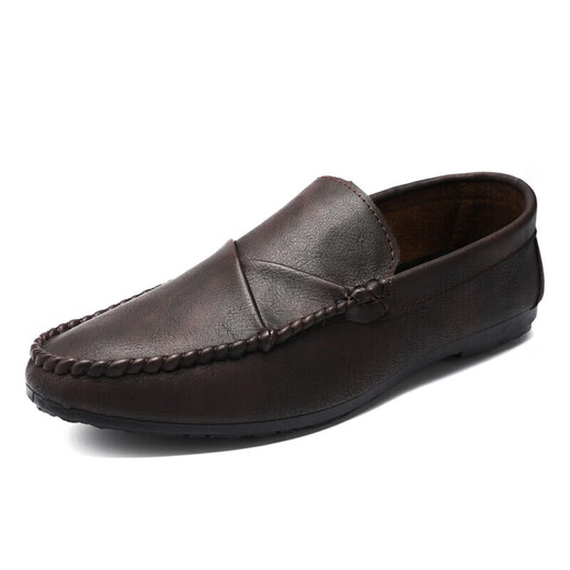 
Yierkang picks up the spring breathable versatile and comfortable casual leather shoes British trendy men's shoes 2025 non-slip one foot D826 brown 39
