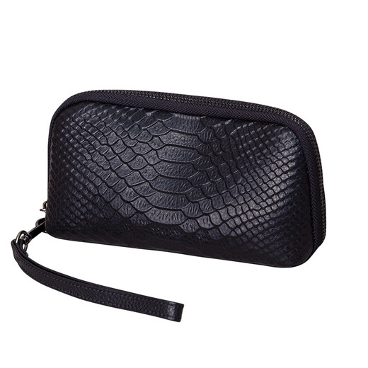 Sac d'embrayage tempérament féminin 2025 Nouvelle couche supérieure Sac à feuille de vache femelle petite sac à la mode motif crocodile authentique sac à main en cuir noir